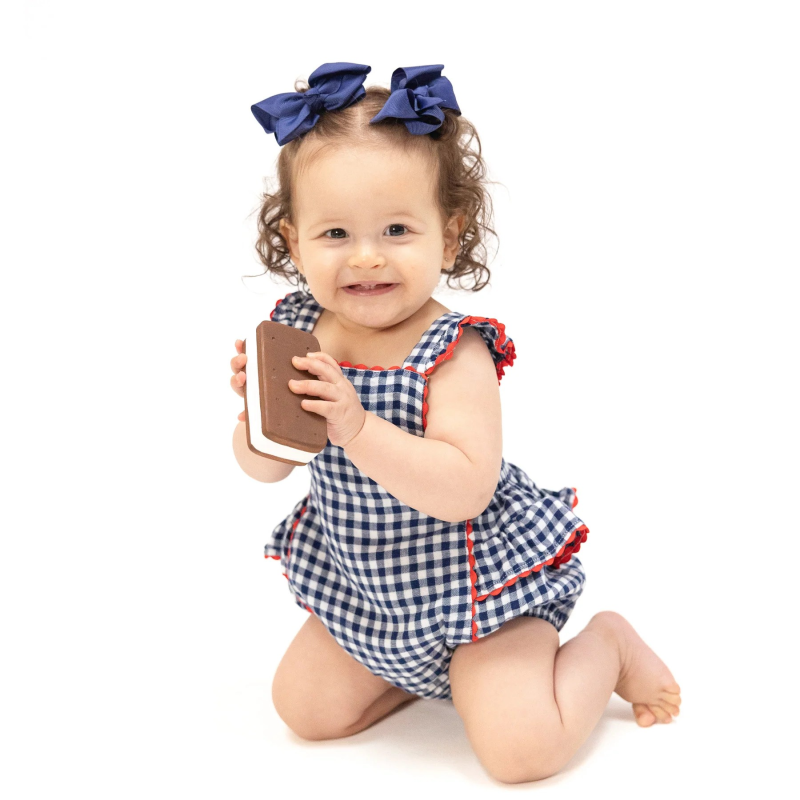 Βρεφικό Βαμβακερό Κορμάκι Navy Gingham Βρεφικό Βαμβακερό Κορμάκι Navy Gingham