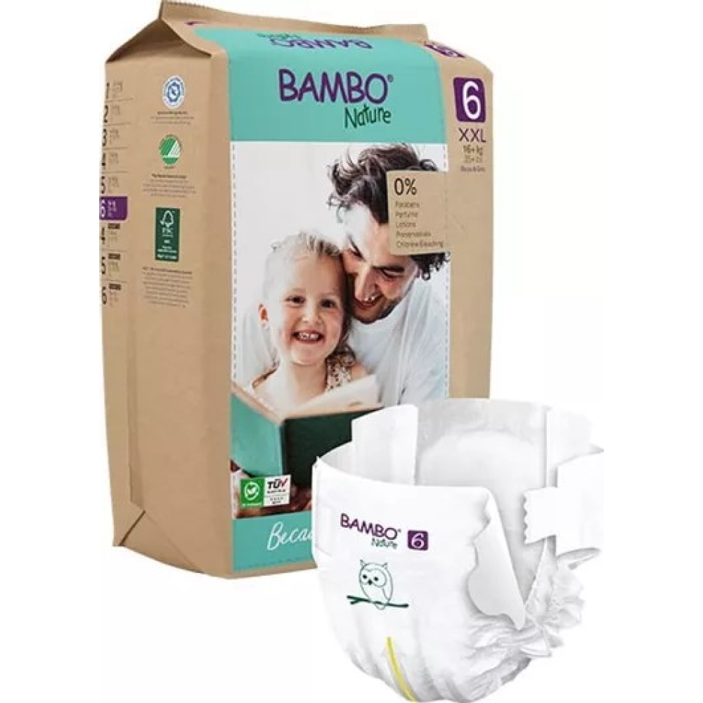 Bambo Nature Eco Friendly Πάνες Με Αυτοκόλλητο No6 Για 16+ Kg 20Τμχ Bambo Nature Eco Friendly Πάνες Με Αυτοκόλλητο No6 Για 16+ Kg 20Τμχ