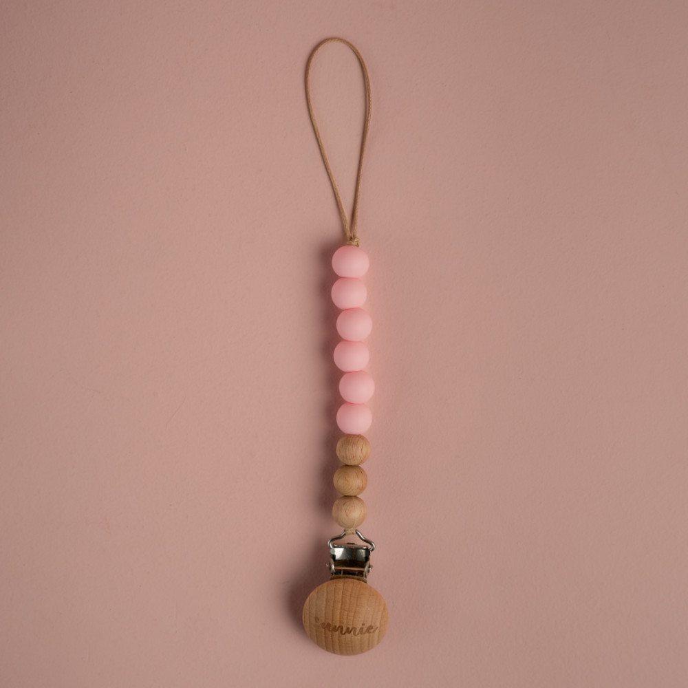 Sunnie Xειροποίητο κλιπ πιπίλας baby  pink Sunnie Xειροποίητο κλιπ πιπίλας baby  pink