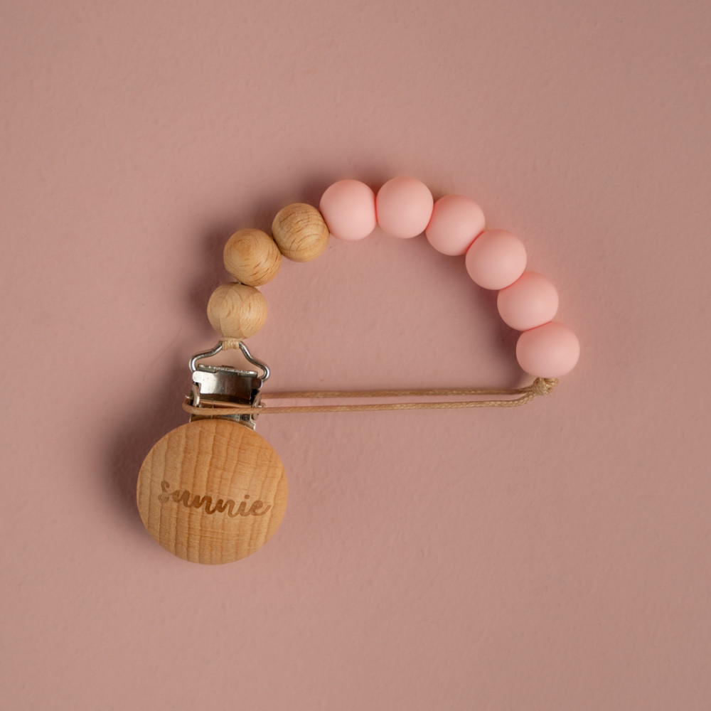 Sunnie Xειροποίητο κλιπ πιπίλας baby  pink Sunnie Xειροποίητο κλιπ πιπίλας baby  pink