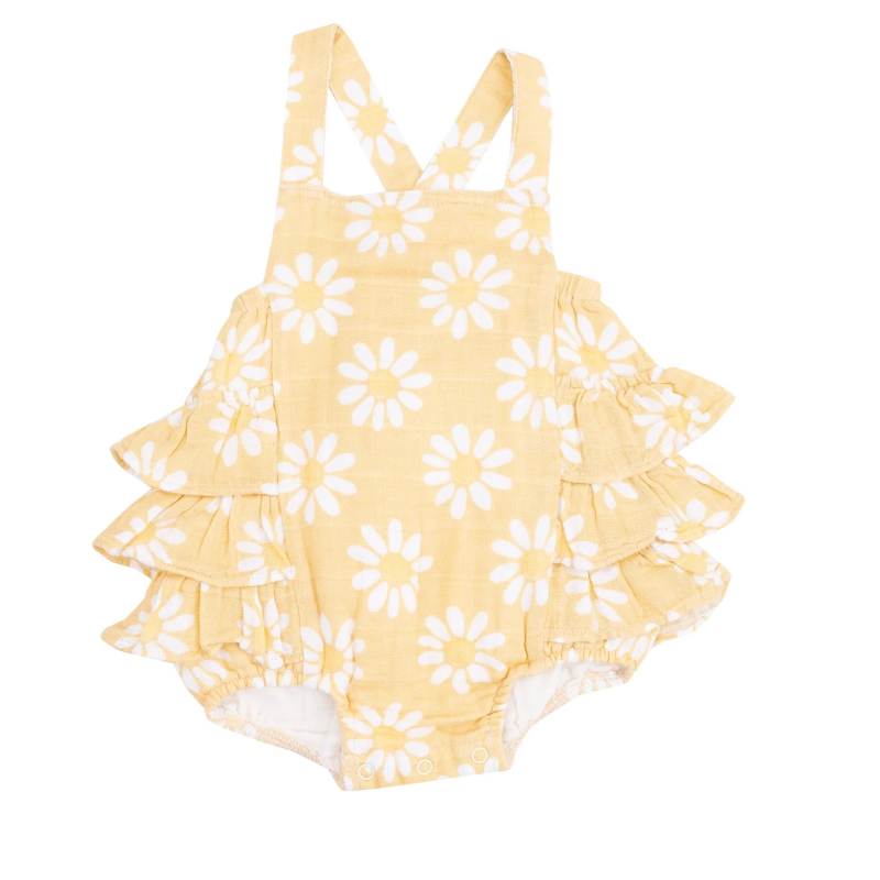Ολόσωμο Κορμάκι Από Μουσελίνα Yellow Mod Daisy  Ολόσωμο Κορμάκι Από Μουσελίνα Yellow Mod Daisy