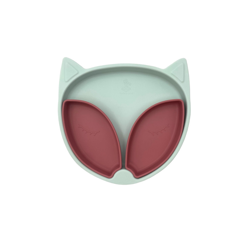 Flynn The Fox Pink Me Up- Πιάτο Σιλικόνης Με Βεντούζα & Αποσπώμενα Χωρίσματα