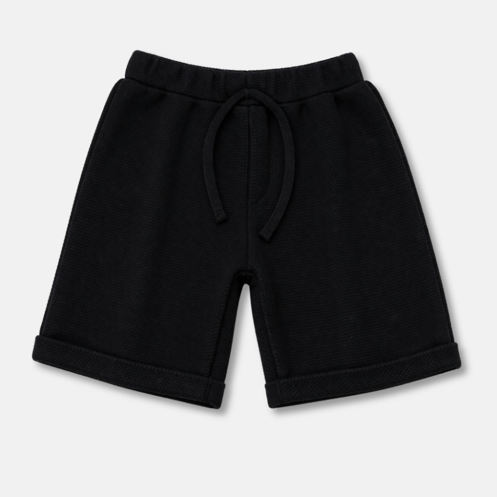 Παιδική Μαύρη Βερμούδα Αγόρι 100% Cotton Με Ελαστική Μέση