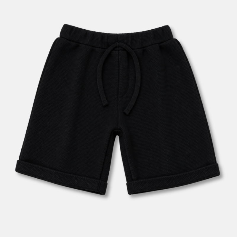 Παιδική Μαύρη Βερμούδα Αγόρι 100% Cotton Με Ελαστική Μέση