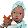 Nines D'Onil Παιδική Κούκλα Alika Με Φλοράλ Φόρεμα & Μωρό Σε Μάρσιπο  40 cm