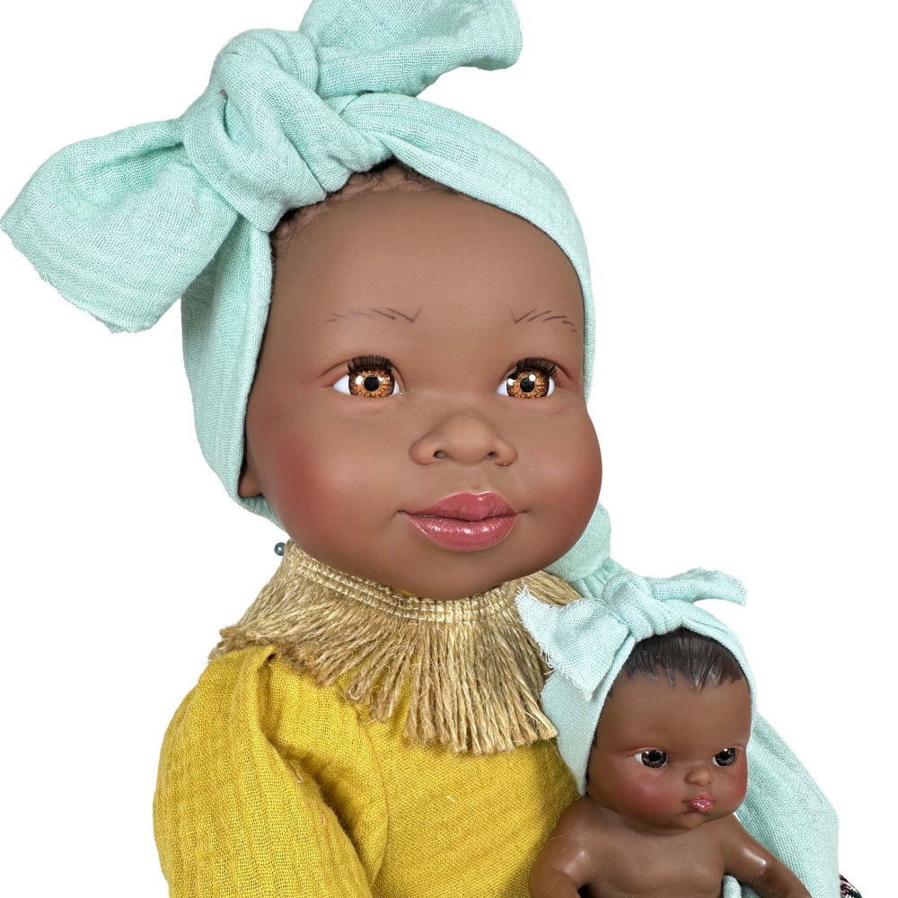 Nines D'Onil Παιδική Κούκλα Maria Με Μωρό Και Μάρσιπο Γαλάζιο - 45 εκ.