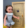 Magic Baby Παιδική Κούκλα "Nani Με Καστανά Μαλλιά Και Γκρι Vintage Φόρεμα" 33 cm 