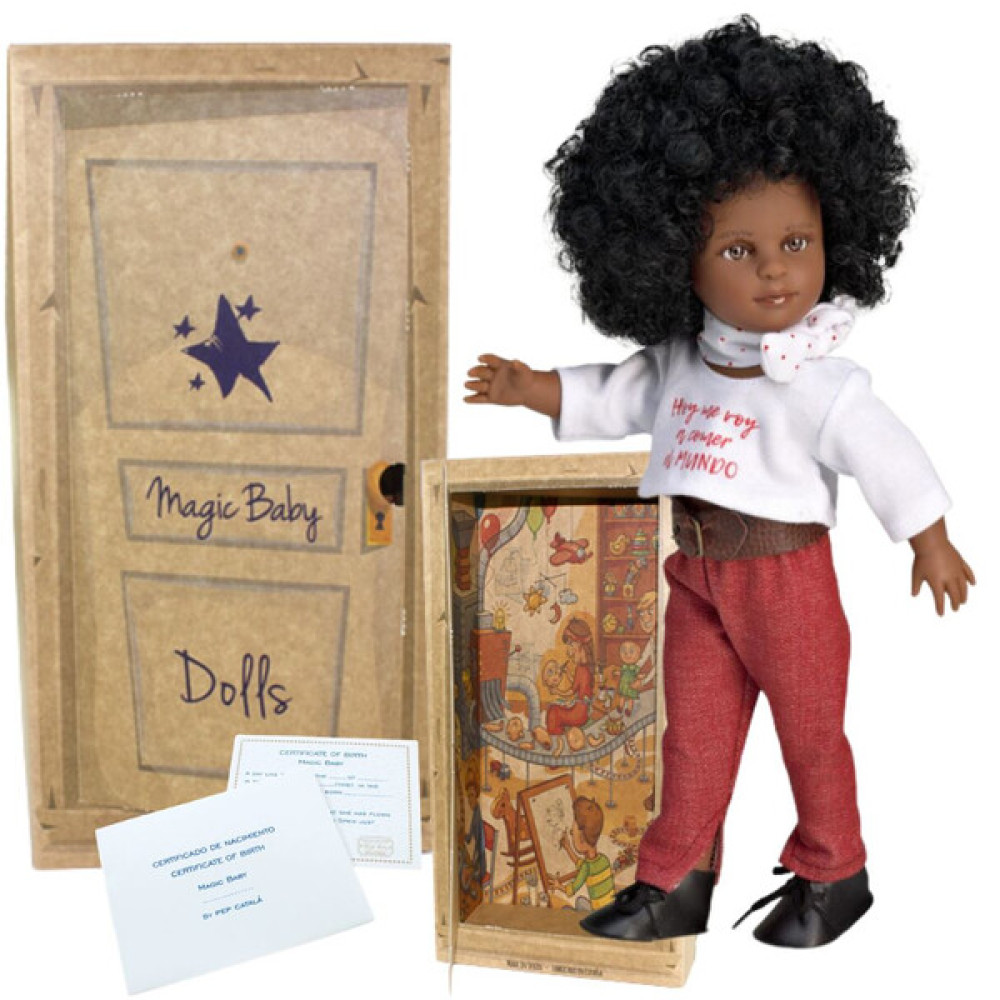 Magic Baby Παιδική Κούκλα "Nani Με Κόκκινο Παντελόνι Και Αξεσουάρ" 42 cm