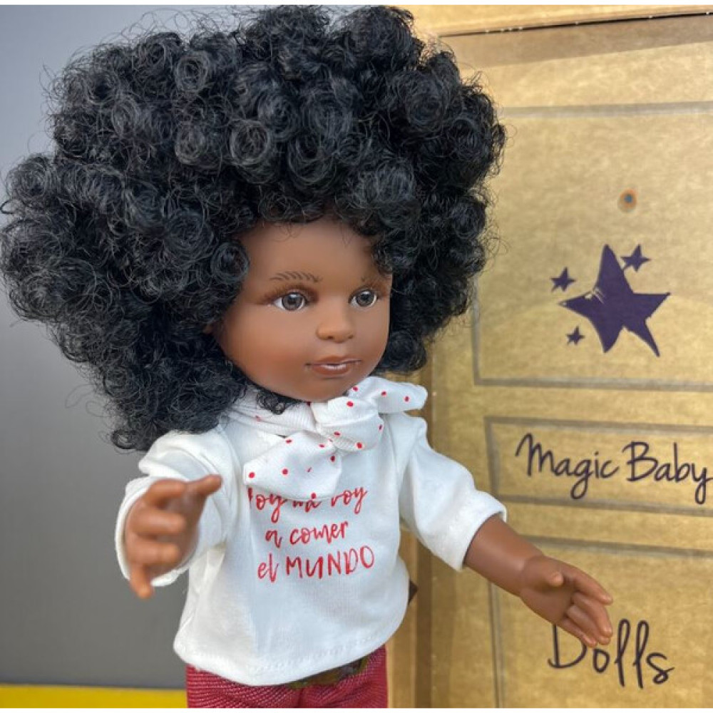 Magic Baby Παιδική Κούκλα "Nani Με Κόκκινο Παντελόνι Και Αξεσουάρ" 42 cm