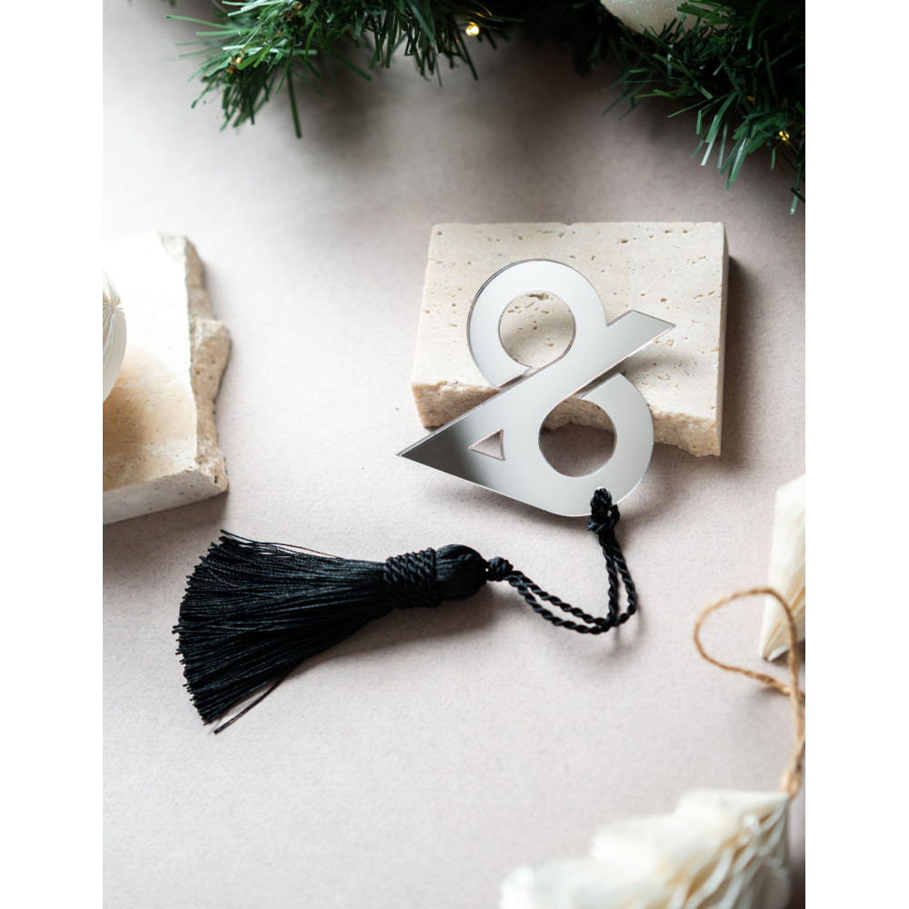 Γούρι 26  Ασημί Καθρέπτη Plexiglass