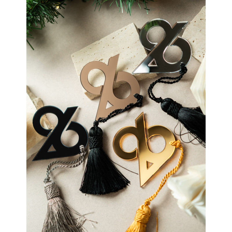 Γούρι 26 Χρυσό Καθρέπτη Plexiglass