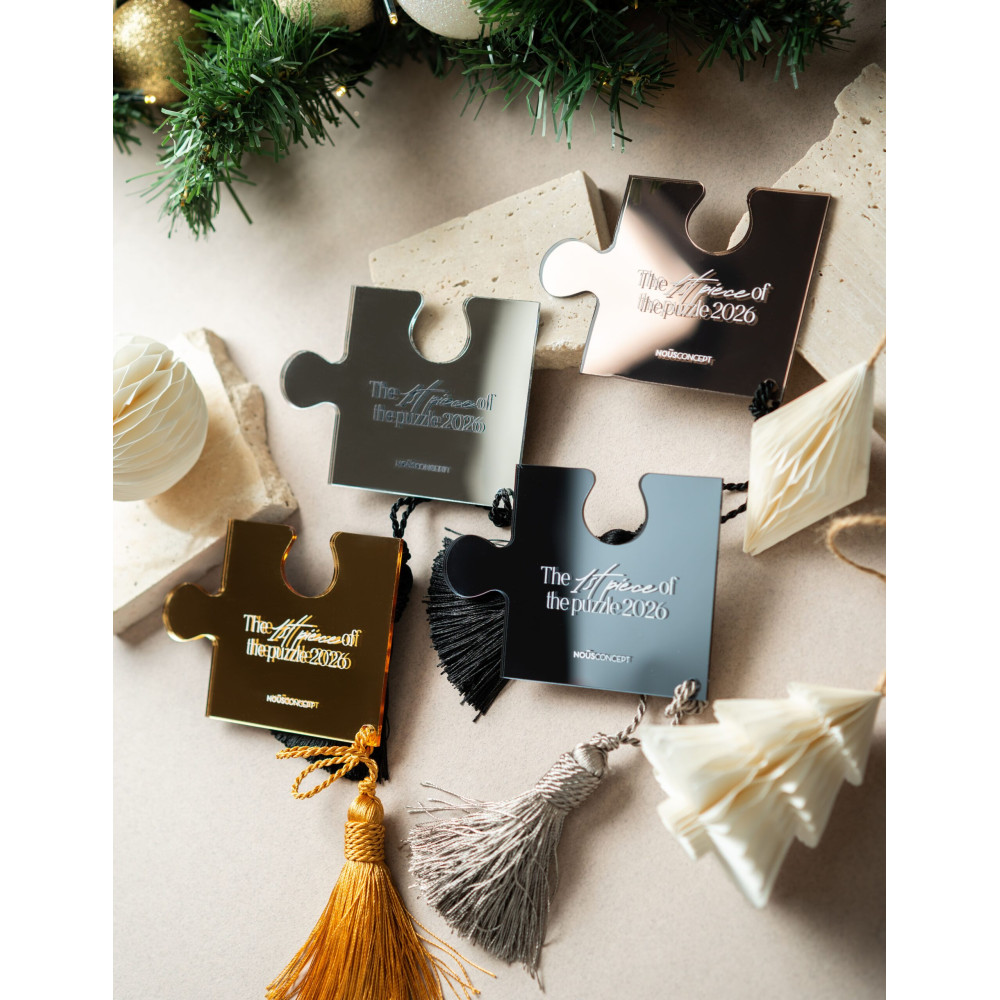 Γούρι Logo Κομμάτι Puzzle  Ανθρακί Καθρέπτη Plexiglass