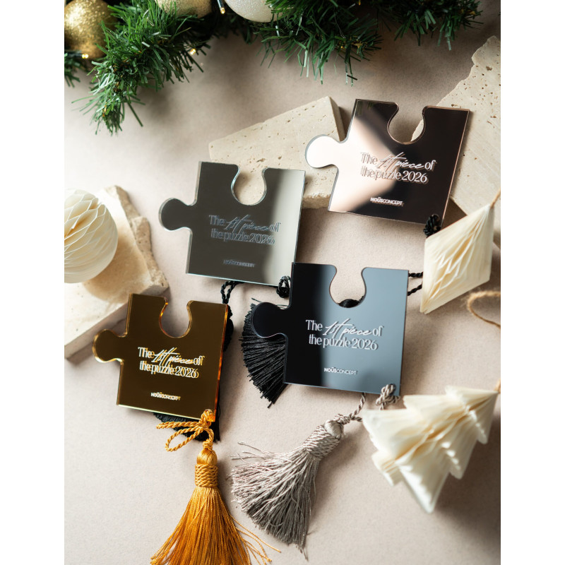 Γούρι Logo Κομμάτι Puzzle  Ανθρακί Καθρέπτη Plexiglass