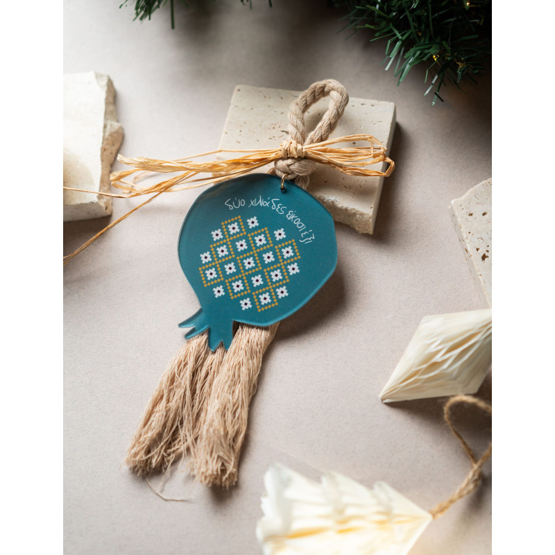 Κρεμαστό Γούρι Ρόδι Πετρόλ Plexiglass