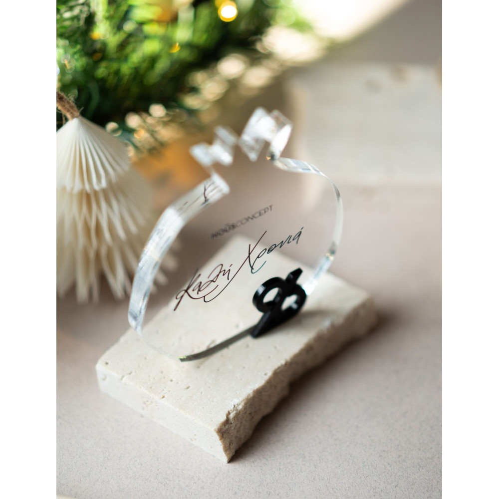 Επιτραπέζιο Γούρι Ρόδι  Διάφανο Plexiglass