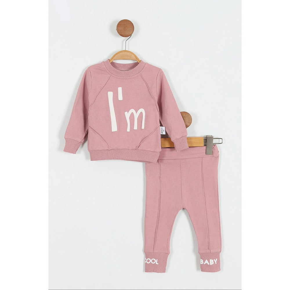 Βρεφικό Βαμβακερό Σετ I'm Cool Baby Dusty Rose Βρεφικό Βαμβακερό Σετ I'm Cool Baby Dusty Rose