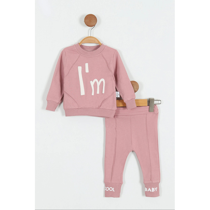Βρεφικό Βαμβακερό Σετ I'm Cool Baby Dusty Rose Βρεφικό Βαμβακερό Σετ I'm Cool Baby Dusty Rose