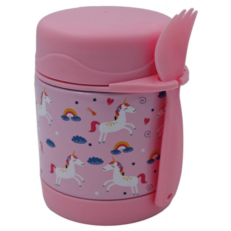 Φαγητοδοχείο θερμός ανοξείδωτο Unicorn 300ml 8.5x11.5εκ  Φαγητοδοχείο θερμός ανοξείδωτο Unicorn 300ml 8.5x11.5εκ