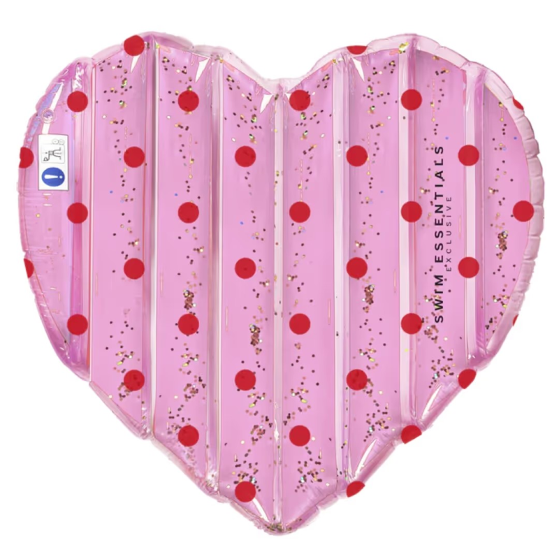 Swim Essentials: Στρώμα Θαλάσσης Σχήμα Καρδιάς 150×100εκ. “Pink with Red dots Heart”  Swim Essentials: Στρώμα Θαλάσσης Σχήμα Καρδιάς 150×100εκ. “Pink with Red dots Heart”
