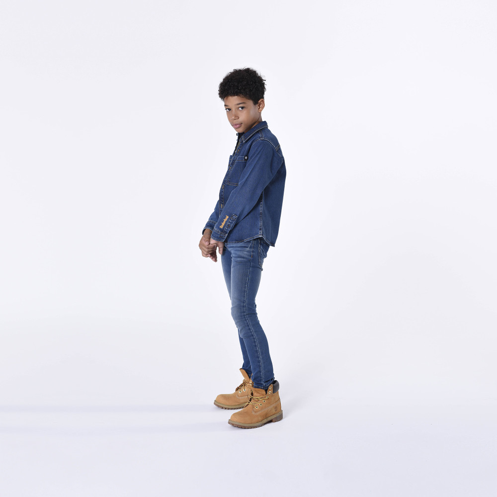 Timberland Παιδικό Τζιν Πουκάμισο Μπλε