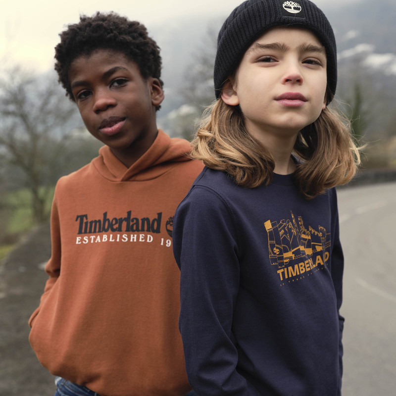 Timberland Παιδικό Φούτερ Με Κουκούλα Μπλε